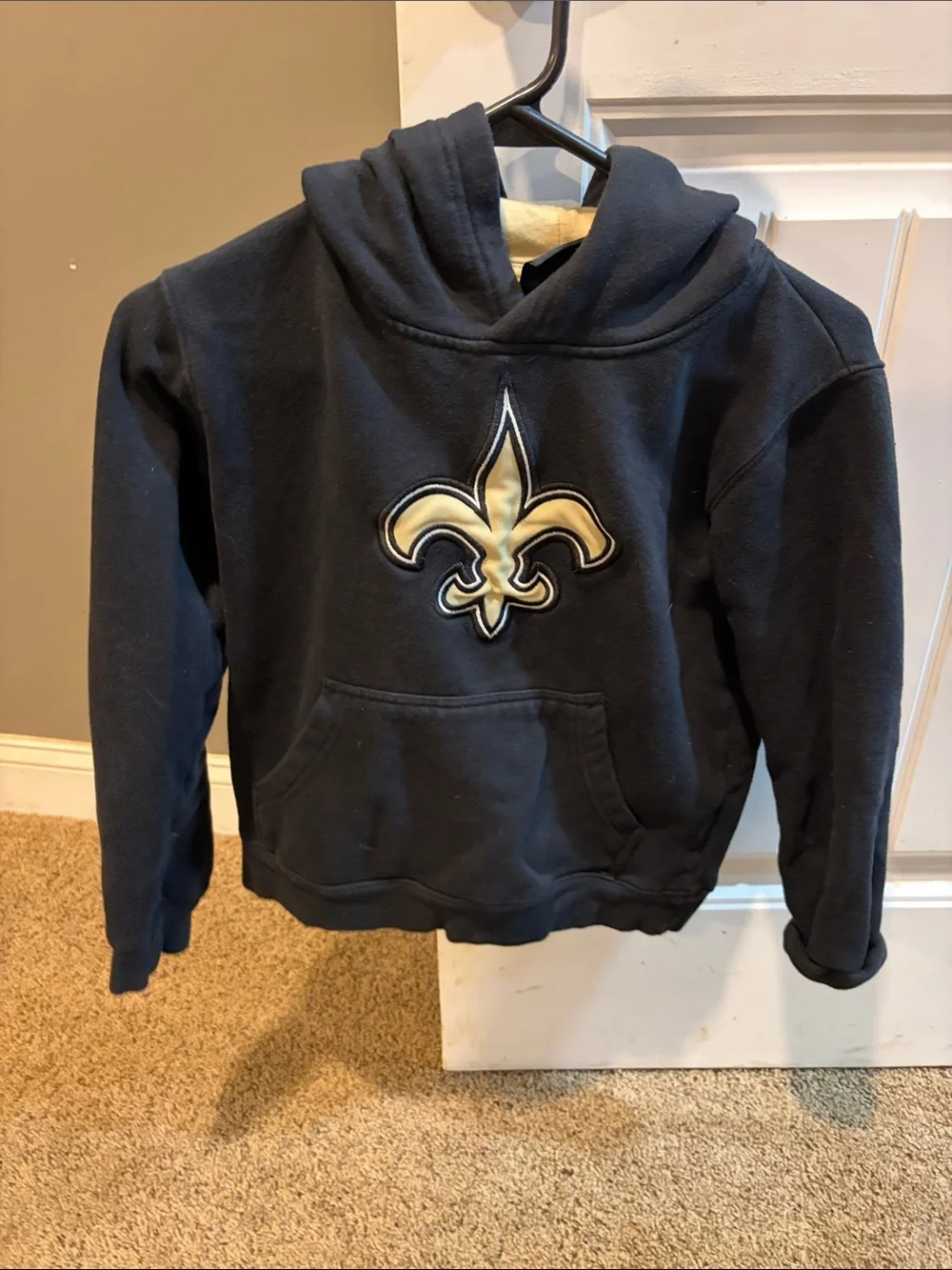 NFL Black Kids Hoodie with Gold Fleur-de-Lis Patch
